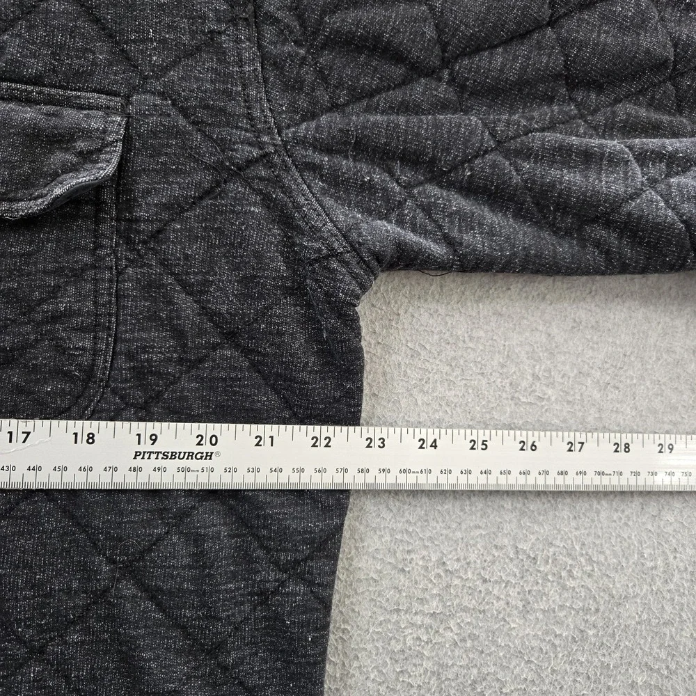 American Eagle Outfitters Men Jacket L/G Black Geometric Fleece Shirt Snap READ